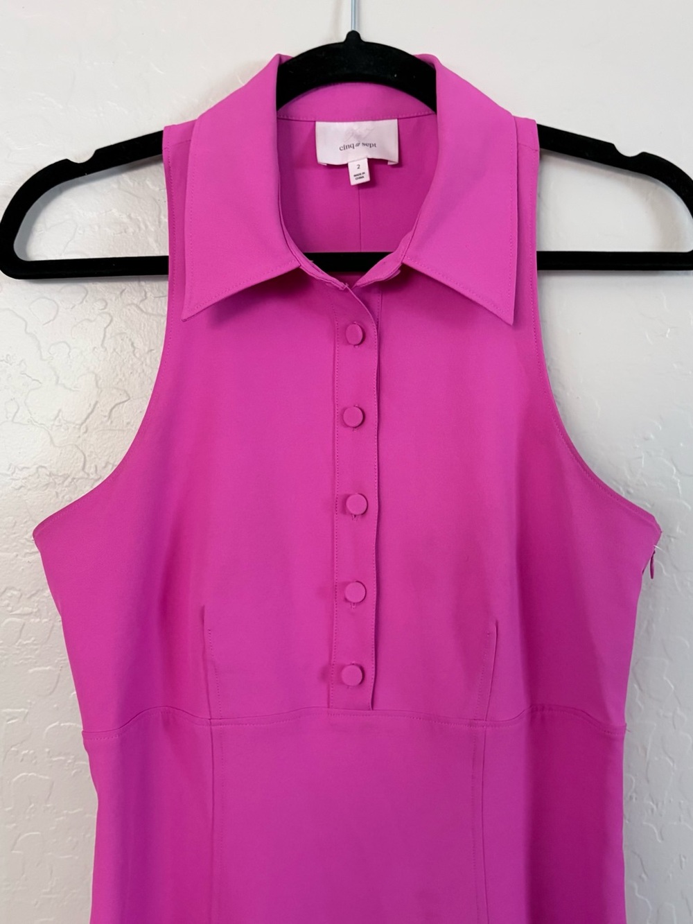 Cinq a Sept Cassette Pleated Collared Mini Dress Pink Lilac Size 2Listing Descri - Picture 6 of 15